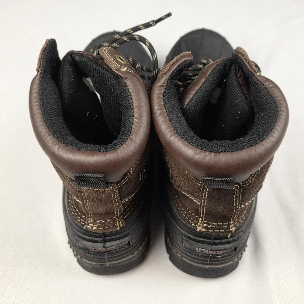 Totes Men's Winter Snow Duck Boots Glacier Brown Suede WARM Waterproof‎ Size 10M